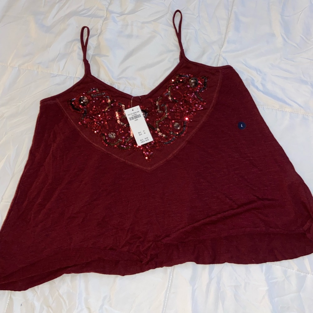 Hollister sparkley red tank